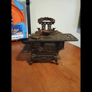 Vintage Crescent Cast Iron Miniature Stove w/ Accessories